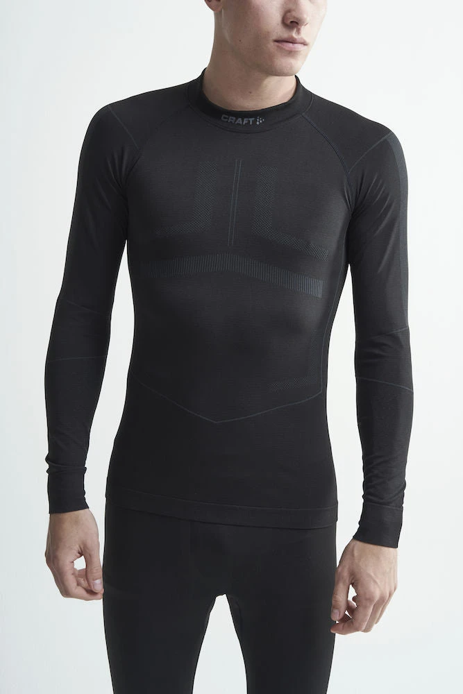 Craft Men's Active Intensity Crewneck Baselayer - Black/Asphalt (1907933-999995) 2 Craft Men's Active Intensity Crewneck Baselayer - Black/Asphalt (1907933-999995) - Image 2