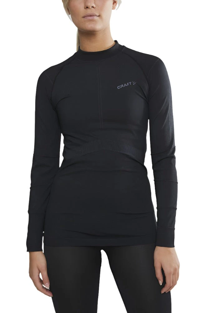 Craft Women's Active Intensity Crewneck Baselayer - Black/Asphalt (1907937-999995) 2 Craft Women's Active Intensity Crewneck Baselayer - Black/Asphalt (1907937-999995) - Image 2