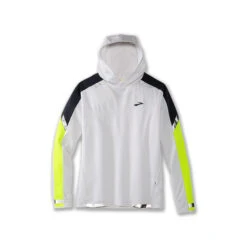 Brooks Men's Run Visible Thermal Hoodie - White/Asphalt/Nightlife (211411134) -Saucony Store 211411 134 LF Run Visible Thermal Hoodie