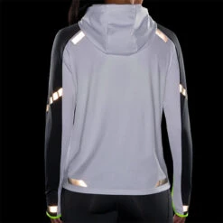 Brooks Women's Run Visible Thermal Hoodie - White/Asphalt/Nightlife (221559134) -Saucony Store 221559 134 D4 Run Visible Thermal Hoodie