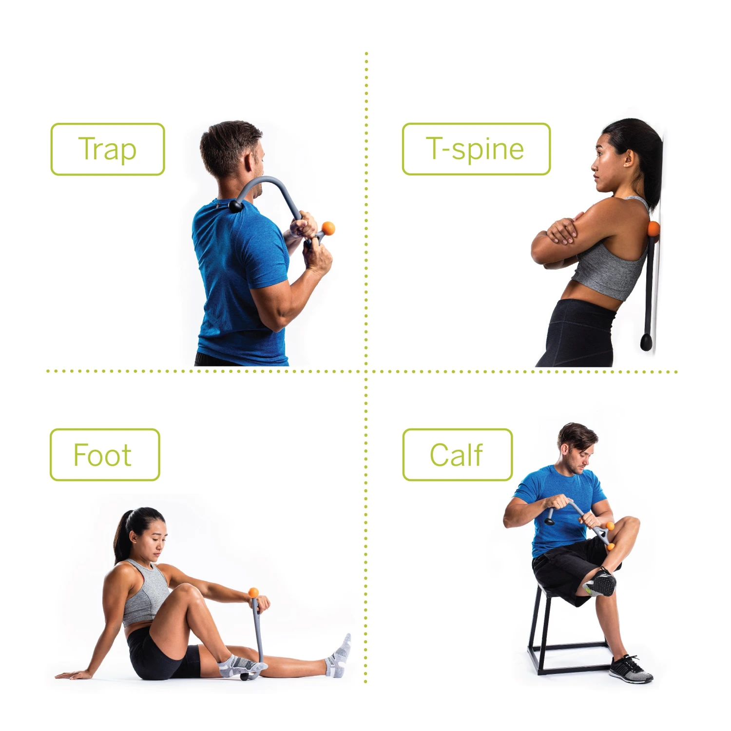 TriggerPoint AcuCurve Cane - Grey/Orange (04429) 4 TriggerPoint AcuCurve Cane - Grey/Orange (04429) - Image 4