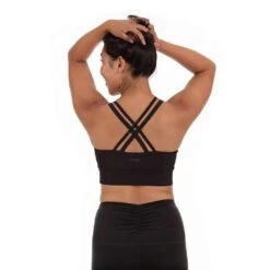 Handful Women's Double Down Sports Bra (135) -Saucony Store cdn shopify com Handful 2019 F19 Women Studio Bra DoubleDown BooyaBlack Back 2936 2