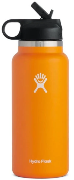 Hydro Flask 32oz Wide Mouth W/ Straw Lid Bottles (W32BSW) -Saucony Store w32bsw clementine